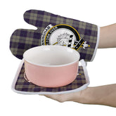 Cunningham Dress Blue Dancers Tartan Crest Oven Mitt And Pot Holder (2 Oven Mitts + 1 Pot Holder)